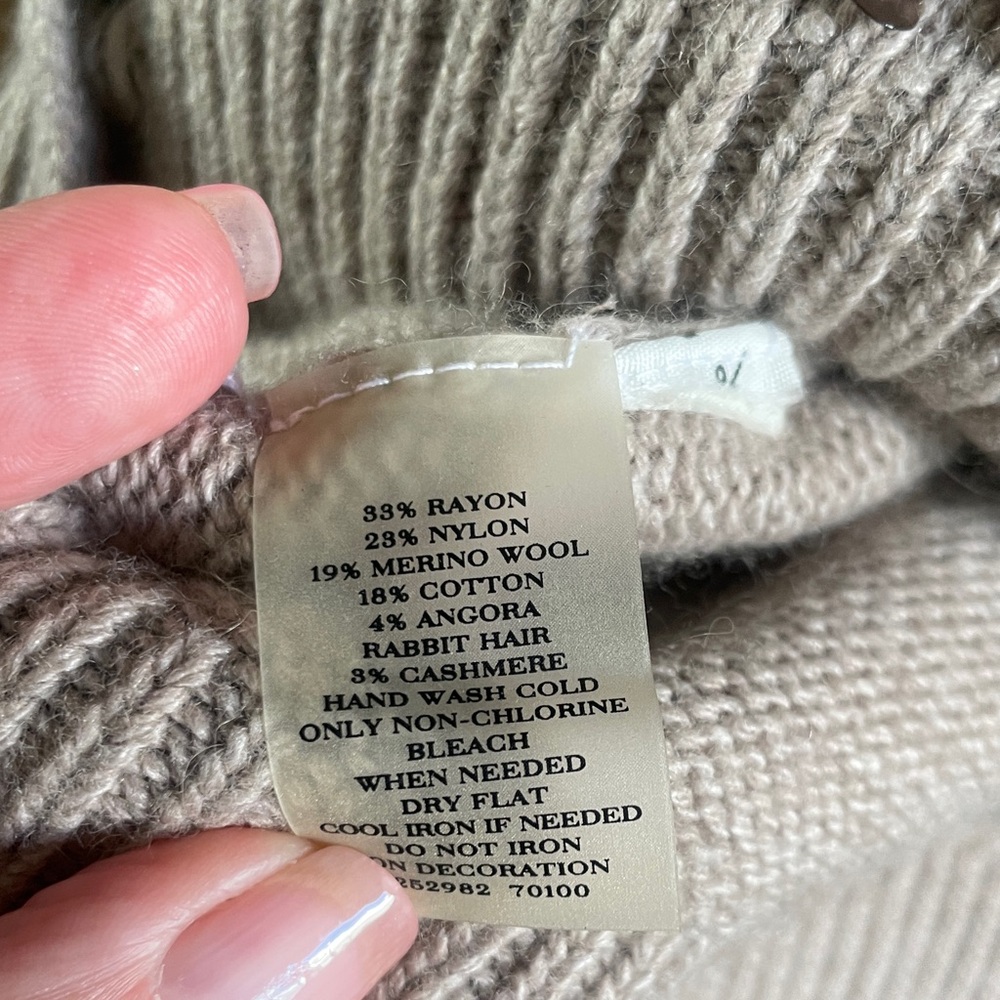 Ann Taylor Taupe Sequin Crewneck Cardigan - Picture 6 of 7